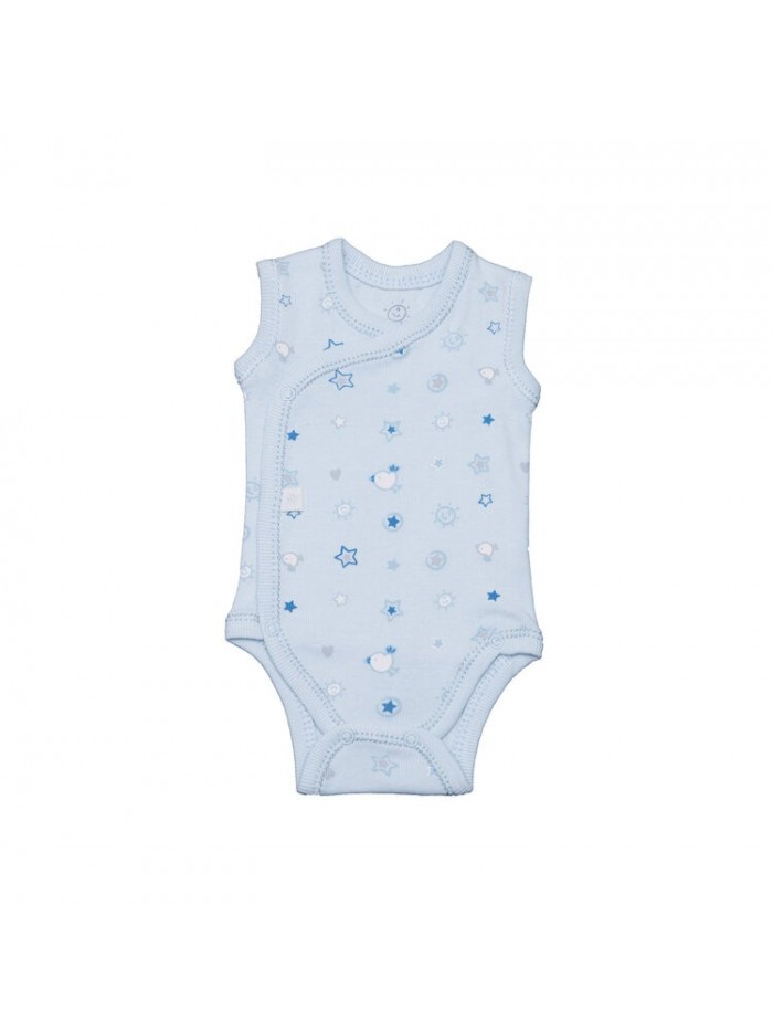 Body smanicato azzurro per neonato prematuro