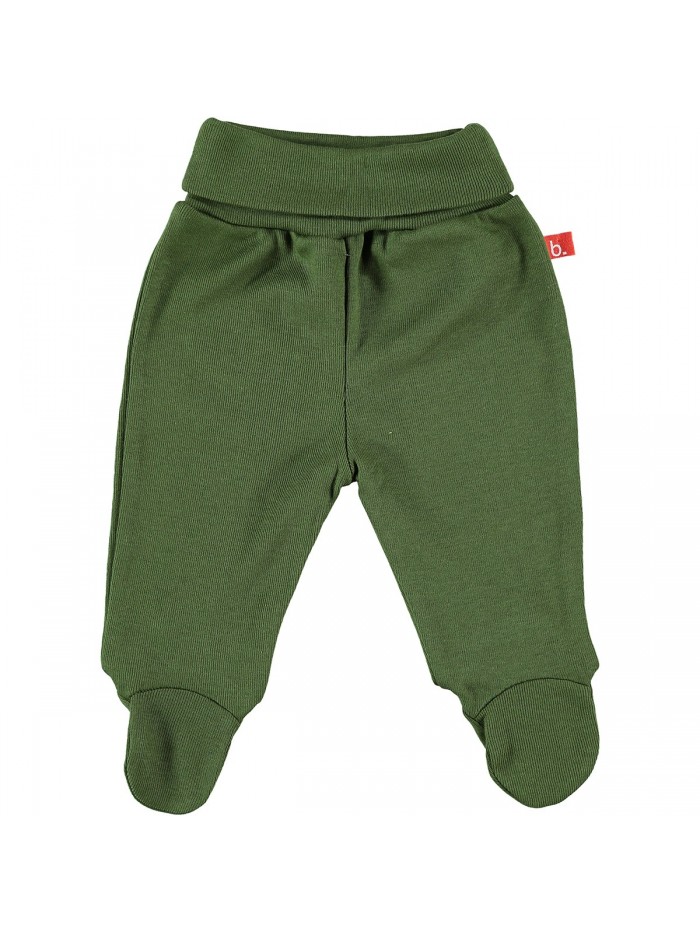 Pantaloni con piedini verde oliva per prematuro