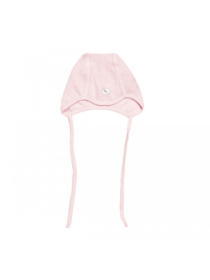Cappellino con laccetto in lana merino rosa per prematura