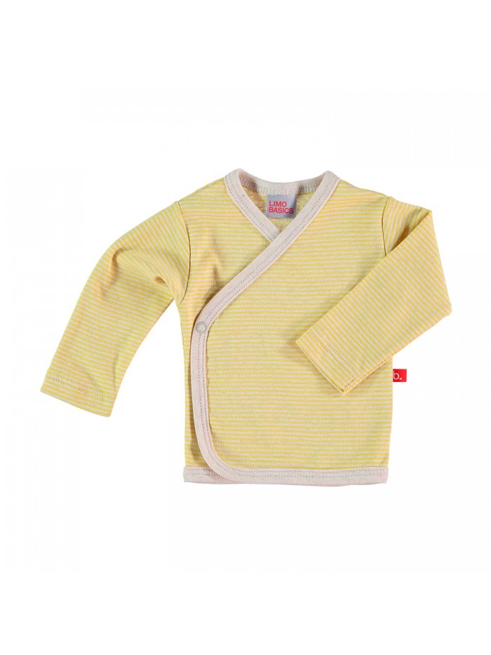 Maglietta kimono a righe giallo mostarda / panna per prematuro