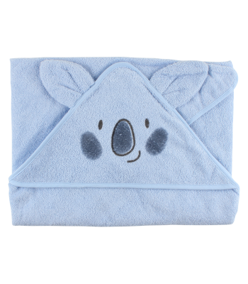 Asciugamano biologico azzurro con cappuccio per prematuri
